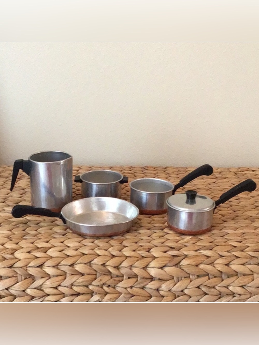 Vintage Toy Revere Pots and Pans, 6 pieces